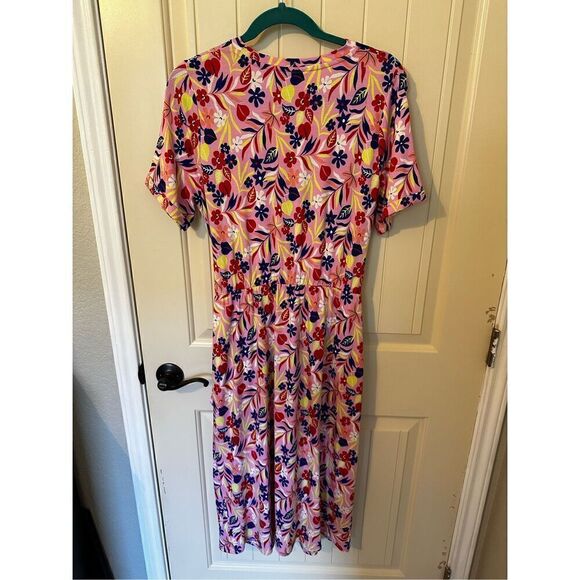 Boden Amanda Jersey Stretchy Midi Floral Print Dress Women Size 10 Regular D0277 - Picture 10 of 13